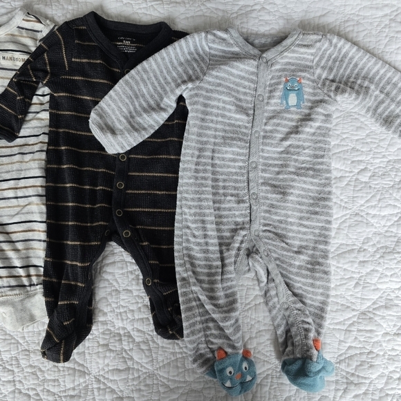 Carter's Baby Unisex Button Footed Sleeper Footies Pajamas 3 Months - Picture 3 of 6